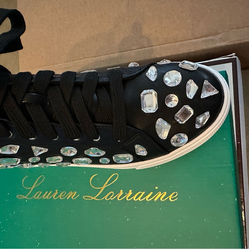 Black and Silver Rhinestone Sneakers 9 - Picture 3 of 5